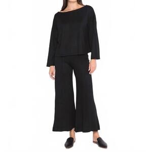 NEW RIPLEY RADER sweater knit boat neck top in black